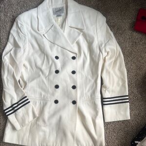 Jacqueline Ferrar Women's White Double-Breasted Jacket size 10